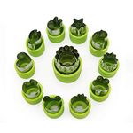 MOONBROOK Vegetable Cutter Shape Set (12 pieces) for Kids - Stainless Steel Mini Vegetable, Fruit ,Cookie Cutters,Flower Star Heart Animals Shaped Mold for Decorative Customizing Tools Kit