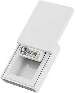 MONOLIX Slim Ring Box, Thin Unique Sliding Lid, for Surprise Engagement Proposal (White-MAXI)