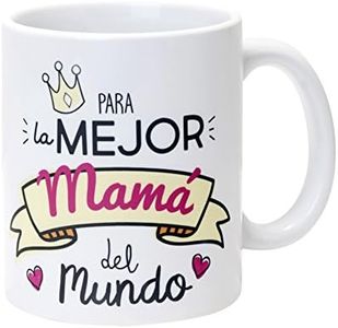Mopec Taza Cerámica para la Mejor Mamá, Porcelana, Blanco, 1 Unidad (Paquete de 1)