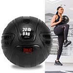 Everlast FIT 20-Pound Black Textured Weighted Slam Ball - Low-Bounce, Textured Surface, Ultra-Durable Shell, Great for Cross Training, HIIT, Conditioning Exercises, High-Intensity Workouts