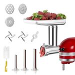 Stainless Steel Meat Grinder Attachments for KitchenAid Mixers, Metal Food Grinder, Sausage Stuffer, Dishwasher Safe Accessory Suitable for Kitchen Aid by Rafbar