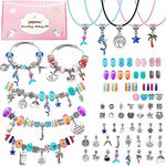 LauCentral 73 Pieces Charm Bracelet Making Kits, Jewelry Making Supplies Beads DIY Art Crafts Supplies Set with Snake Chain String for Christmas Gifts for Girls Teens Children Age 8-12