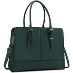 Lubardy Laptop Bags for Women 15.6 inch Ladies Leather Laptop Handbag Work Handbags Womens Tote Bag Office Green