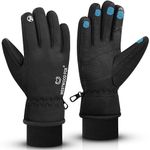 WESTWOOD FOX Waterproof Winter Gloves for Men,Windproof, Warm Ski Gloves, Touchscreen, Anti-Slip Grip Gloves for Cycling, Snowboarding, Hiking, Running, Driving and Outdoor Sports (Black, M)