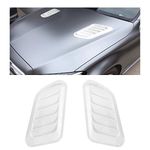 Car Hood Vents, 2PCS Universal Hood Air Vents for Car Hood Scoop, Bonnet Vent Hood Air Intake Trim Cover (White)