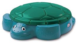 little tikes 174094E3 Turtle Sandbox-Sandpit Games Safe & Portable Summer, Paddling Pool and Outdoor Storage Box Encourages Creative Play Garden Toy for Kids Aged 12 Months+