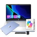 HP Stream 14" HD Laptop for Students & Business, Intel Processor N150, 4GB RAM, 1.12TB Storage (128GB UFS + 1TB Docking Station Set), AI Copilot, 1 Year Office 365, Wi-Fi 6, Win 11, Sky Blue