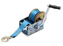 G Ganen 3200lbs Polyester Strap 2 Gear Hand Winch Hand Crank Gear Winch ATV Boat Trailer