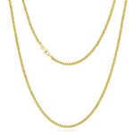 KRKC&CO 3/4/5 Gold Chain Men's Necklace 18K Gold Plated/White Gold, Miami Cuban Link Chain for Men, Hip Hop Thick Curb Chains