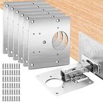 Cabinet Hinge Repair Plate Cabinet Brackets Stainless Steel Flat Fixing Brace Brackets Concealed Hinge Repair Plates Kit Suitable for Kitchen Cupboard Furniture Window Door, 6PCS with 36 Screws