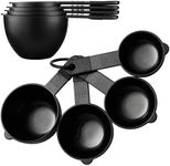 Spring Chef Magnetic Measuring Cups Set of 4, Nesting Plastic Measuring Cups with Easy to Read Markings - Measure Dry and Liquid Ingredients, BPA Free, Kitchen Tool for Baking & Cooking, Black