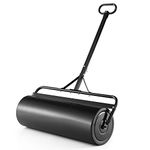 IRONMAX Lawn Roller, 17 Gallons/63 L Manual & Tow-Behind Steel Sod Roller w/Push Pull Handle, Lawn Rollers Tow Behind Water Filled for Yard, Park, Garden, Ball Field (17 Gallons, Black)