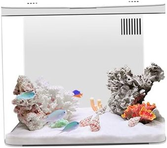 Fish Tank 1.3 Gallon Small Aquarium Starter Kit with 3 Layer Filter ＆ LED Light, Desktop Fish Tank with Self Cleaning System Home Decor for Betta Fish, Shrimp, Goldfish Fish Tank Decorations Betta