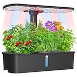 Yoocaa 12 Pods Upgrade Hydroponics Growing System, Compact Indoor Herb Garden with LED Grow Light, Adjustable Height, Smart Timer, Automatic Plant Germination Kit for Home Kitchen, IGS-61 (No Seeds)