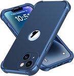 ORETECH Designed for iPhone 14 Case with [2 x Tempered Glass Screen Protector] [Shockproof Protective] Soft TPU Silicone Phone Case for iPhone 14 Case-6.1''Blue