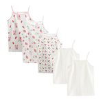 Boletochic 2-10 Years Little Girls Tagless Cami Cotton Camisole Undershirts 5 Pack Kids Super Soft Breathable Tank Tops