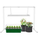 wolezek Grow Lights for Seed Starting with Stand, 2ft T5 Full Spectrum Seedling Grow Light for Indoor Plants,32W 144 LEDs High Output Seed Starter Plant Light Kit, Height Adjustable, ON-Off Switch