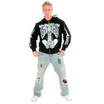Charades Men's Skeleton Hoodie, Black/White, Medium