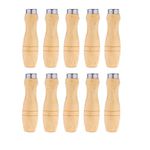 Yardwe 10PCS 4 Inch Wooden File Handle with Strong Metal Collars for File Cutting Tool Craft