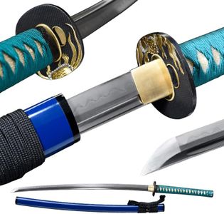 Real Katana Sword – Handmade Full-Tang Samurai Sword with High Carbon Steel Blade, Japanese Katana for Martial Arts, Display & Collectors – Razor Sharp Cutting Edge, Traditional Wooden Handle & Sheath