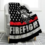 Jekeno Firefighter Blanket Gifts for Fireman Men Boy Dad Husband Son Friend Adult Home Bedroom Living Room Decor Soft Cozy Lightweight Plush Throw Blankets 60"x80"