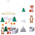 Baby Crib Mobile Hanging Ornament, 3D Starry Clouds Woodland Nursery Bed Ornament, for Baby Shower, Felt Nursery Ceiling Decoration for Girls/Boys (Animal)