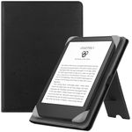 HGWALP Universal Case for 6" eReaders, Folio Leather Stand Cover with Handstrap Compatible with All 6 inch Paperwhite/Paperwhite/Kobo/Tolino/Pocketook E-Book Reader-Black