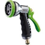 Draper 7 Pattern Hose Pipe Spray Gun|Garden hose nozzle | Watering Tool|Brass Fitting |Universal Connector| 25342