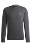 BOSS Mens Kanovano Logo-Patch Sweater in Cotton and Cashmere