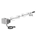 Onlyfire Universal Grill Replacement Rotisserie Kit - 45'' & 53'' X 1/2'' Hexagon Spit Rod, 50 lb Stainless Steel Electric Motor