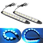 jokormo 2 PCS LED Car Daytime Running Strip Lights Kit, Super Bright IP67 Waterproof Vehicle Fog Lamp, Universal 12V Flexible High Power Automotive Clearance Light for Truck SUV Car (Light Blue)