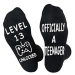 AGRIMONY Gaming Gamer Socks for Men And Women Teen Boys-"LEVEL 13 UNLOCKED" Novelty Funny Fun Cool Funky Crazy Socks-Teenager Birthday Easter Gamer Gaming Husband Mom Gifts Christmas Stocking