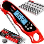 Digital Instant Read Meat Thermometer - Smak Waterproof Kitchen Food Cooking Thermometer with Backlight LCD - Best Super Fast Electric Meat Thermometer Probe for BBQ Grilling Smoker Baking Turkey