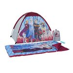 Exxel Outdoors Disney Frozen 2 Kids Camp Set - Tent, Backpack, Sleeping Bag and Flashlight - 4 Piece Indoor/Outdoor Frozen 2 Kids Set,Multi