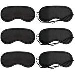 ITME 6 Pack Sleep Eye Mask Shade Cover, Sleeping Blindfold for Men & Women, Suitable for Lunch Break/Travel/on The Plane/Hotel/Camping Usage ( Black )