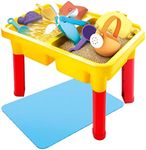 SOWOW Sand and Water Table for Toddlers – 3in1 Indoor & Outdoor Water Table for Kids – Portable Baby Water Table with Cover and Toddler Beach Toys – Sensory Bin Table for Babies & Toddlers