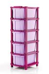 Claiez Plastic Drawer Organizer Self Standard Rectangular Multi Purpose Modular Drawer System Large Chest of Drawer Organizer for Home Office,Product Dimension When assembeled (5xl, Purple hex).