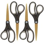 Westcott 55848 8-Inch Titanium Scissors for Office and Home, Black/Gold, 4 Pack