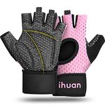 Breathable Weight Lifting Gloves Pink for Men & Women Fingerless Workout Gym Gloves with Wrist Support | Enhance Palm Protection and Extra Grip for Crossfit | Lifting | Training | Rowing | Pull ups