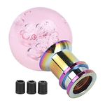 Aramox Shift Knob, Manual Shift Knob Gear Stick Shifter Crystal Bubble with 3 Threaded Adapters Universal