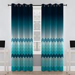 Sparrow World Velvet Printed Curtains for Living Room Long Light Blocking Velvet Curtain Panels Drapes for Bedroom/Sliding Glass, (Door 7 Feet (Pack of 1), Sky Blue)