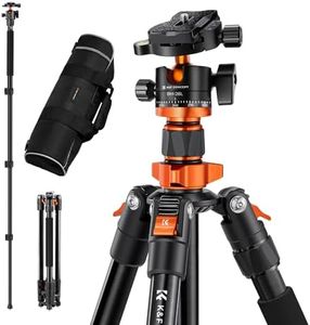 K&F Concept 62 inch Camera Tripod,Lightweight and Compact Aluminum Detachable Monopod Tripod with 360 Panorama Ball Head Quick Release Plate for Travel and Work K254A1+BH-28L (SA254M1)