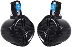 Rockville 2 Pairs RWB65B 6.5" Black Marine Wakeboard Tower Speakers - 1000 Watts