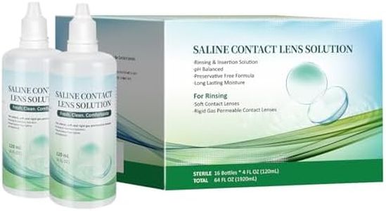 LIFVEAN Saline Contact Lens Solution Preservative Free pH-Balanced Rinsing & Insertion Gentle Saline Solution for Soft & Rigid Gas Permeable Lenses Travel-Friendly 4 Fl Oz (Pack of 16)