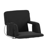 Flash Furniture Malta Stadium Seat with Heated Back and Seat, 6 Recline Positions, Portable Chair with Backpack Straps, USB Battery Pack Not Included, Black
