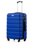 COOLIFE 28 Inch Large Suitcase for Checked Luggage, Business Trip, ABS+PC, Lightweight Hard Shell Luggage with 360°Rubber Spinner Wheels, YKK Zipper, Telescopic Handle, TSA Lock, Navy Blue