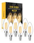 tuare E14 LED Light Bulb, 4W 400 Lumens E14 LED Light Bulb Warm White 2700K, 40W Equivalent E14 SES Small Edison Screw Light Bulb, CRI 80 E14 LED Candle Bulb, Non Dimmable - Pack of 6