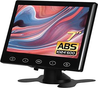 CCTV Monitor 7 Pollici HDMI Schermo, Ultra-sottile Portatile Monitor 16:9 HD 1024*600 Entrata AV/VGA/HDMI con Bottoni Tattili Altoparlante Integrato Compatibile con Telecamera di Sicurezza By WHOLEV