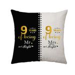 Aconesong 9 Years of Marriage Gifts for Husband Wife Best Anniversary Keepsake Gifts for Couples Unique Mr and Mrs Pillow Case 9th Anniversary Wedding Gift for Her Him Marriage Decoration (9th)