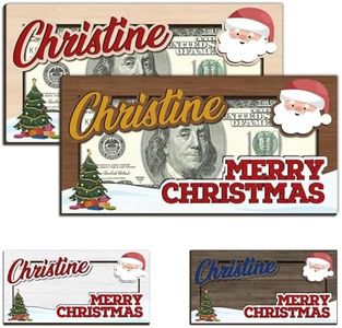 ubmpj Personalized Christmas Money Holder 2025 with Your Name Wooden Custom Cash Holder Customized Gift for Family Holiday Christmas Decoration